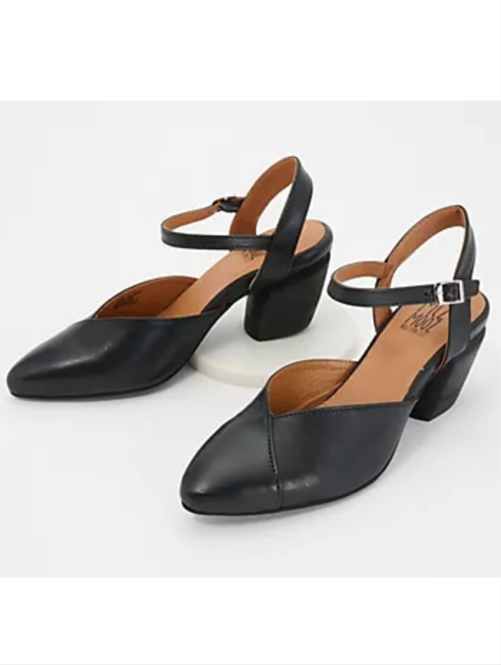 Miz Mooz Black Leather Wood Alina Mary Jane Block Heels Pumps 39 8.5 9 NWT NIB